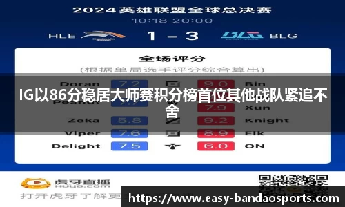 IG以86分稳居大师赛积分榜首位其他战队紧追不舍